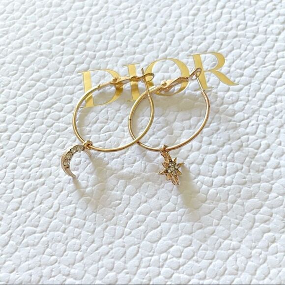 Astronomy Diamond Hoop Earrings - Picture 1 of 4